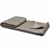 BLUE PHOENIX Luxe Queen Size Double Lit Couverture 100% Laine Jacquard Double Face À La Mode Fouet Couture Solide Rayé