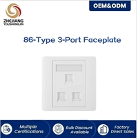 Plaque murale RJ45 femelle-femelle 3 ports blanche 86x86mm, terminaison sans outil, conforme RoHS pour la télécommunications (vente en gros)