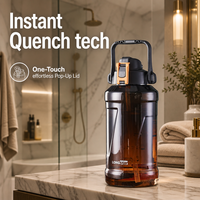 Бутылка для воды Loyal Food Safe Longstar OEM, 2 л, без BPA, герметичная, экологичная, с крышкой для прямого питья и ремешком, для взрослых