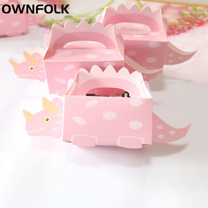 OWNFOLK Eco takeaway food dinosaur cake pastry packaging box carton macarons candy box birthday paper boxes for food packaging