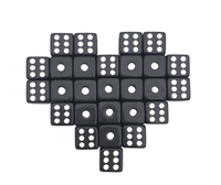 Dés polyédriques personnalisés en acrylique blanc et noir de 10 mm, coins carrés droits, pour jeux de société