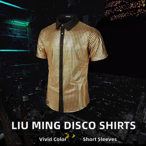 Camisas Casuales de Manga Corta para Hombre Liu Ming, Ropa Brillante de Moda para Discotecas, Fiestas y Bailes de Graduación - Product Image 2