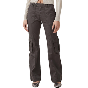 Pantalon classique pour femme, coupe droite, respirant, écologique, longueur cheville, en polyester et coton, pour l'été - Product Image 1