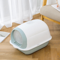 Litière pour chat entièrement fermée en plastique, grande capacité 20L, conception séparée, facile à nettoyer, anti-éclaboussures, avec pelle