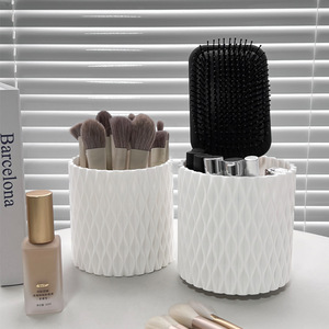 Rotating Makeup Brush Holder <b>White</b> Plastic Cosmetic Storage Organizer Desktop Makeup <b>Pen</b> Eyeshadow Brush Container - Product Image 3