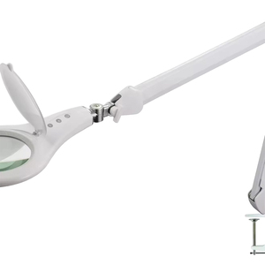 โคมไฟขยายแสงเย็น LED สำหรับช่างเสริมสวย พร้อมกระจกและแขนปรับระดับได้ โคมไฟตั้งโต๊ะขยายภาพ - Product Image 5