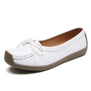 Zapatos Planos de Piel de Vaca Estilo Coreano Antideslizantes para Mujer, Zapatos Casuales de Suela Blanda, Zapatos de Maternidad para Madres - Product Image 5