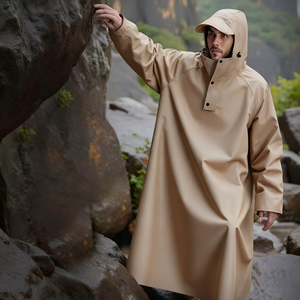 Giacca Lunga Impermeabile con Cappuccio, <span class=keywords><strong>Poncho</strong></span> Antipioggia Ecologico e Sicuro per <span class=keywords><strong>Uomo</strong></span> e Donna, Ideale per Motociclisti - Product Image 1