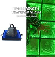 Panneau miroir infini en verre (8 x 8 pieds) avec effet 3D, lumières de scène pour piste de danse LED pour mariage et fête (3D)