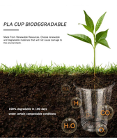 FULING Eco Compostable Transparent 12oz 16oz Gobelet en plastique PLA Gobelet à boire biodégradable à base de plantes jetable