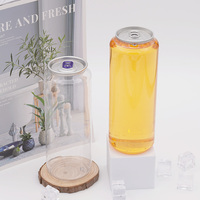 Vente chaude Bouteille en plastique PET transparente vide Pot de stockage alimentaire Personnalisable Soda Bière 550ml Boîtes en plastique Couvercle en aluminium