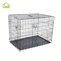Cage à chien pliable en métal, sans outils pour le montage ou le rangement, cage à chien pliable avec plateau en plastique