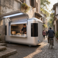 Remorque de camion-restaurant, cuisine mobile avec châssis et suspension pour une capacité de charge de 500 kg, pour la vente de nourriture au détail