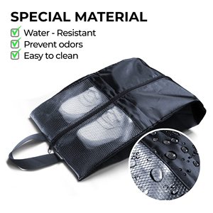 Оптовая продажа, черная прозрачная нейлоновая сумка для обуви - Product Image 5
