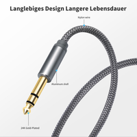 Câble répartiteur en Y 1/4 TRS vers double TRS plaqué or, 6,35 mm stéréo mâle vers 2 mono mâle, câble audio auxiliaire pour mixeur et amplificateur
