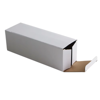 Boîte en carton pliable blanche personnalisée, boîte en papier rectangulaire longue, logo personnalisé, emballage de produit pour flacon cosmétique