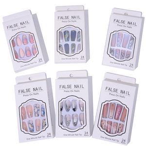 24-teiliges Set Luxus-Geschenkverpackungsbox für falsche Nägel Strass-Dekor französische falsche Nagelspitzen <span class=keywords><strong>Bling</strong></span> langer Sarg Ballett-Nägel zum aufdrücken - Product Image 2