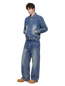 Jean rétro américain classique 543G pour homme, coupe large amincissante, motif vague, tendance 2026 - Product Image 6