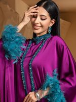 Robe Islamique de Haute Qualité du Moyen-Orient, Robes d'Aïd pour Femmes Musulmanes, Abaya Ouverte, Robe Musulmane pour Femmes, Abaya Musulmane de Dubaï en Gros