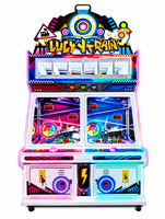 Machine de jeu d'arcade commerciale à monnayeur Lucky Train, construction en plastique et métal, 2 joueurs, pour centres de divertissement familial