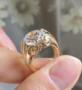 แหวนเพชร/พลอยสังเคราะห์ทรงยุโรปโบราณ งานสั่งทำพิเศษ ทอง 9k 10k 14k 18k ทองคำขาว/ทองคำชมพู/ทองคำเหลือง ผลิตจากโรงงาน - Product Image 1