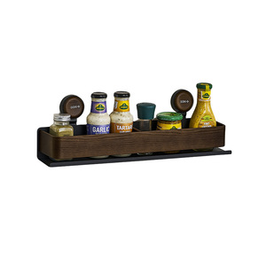 Wall Mounted Condiment Rack Rectangle Shape Suction <b>Cup</b> Storage For Oil Salt Soy Sauce Vinegar Kitchen Organizer - Product Image 1