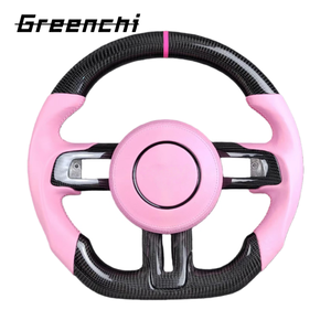 พวงมาลัยคาร์บอนไฟเบอร์ดีไซน์หรูพร้อมไฟ LED แสดงตำแหน่งเกียร์ สำหรับรถฟอร์ด มัสแตง จีที ปี 2018 2019 2020 - Product Image 5