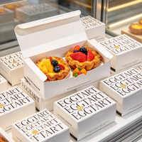 Boîte à tartelettes personnalisée imprimée, en papier blanc de qualité alimentaire, pour pâtisserie à emporter, emballage de desserts pour boulangerie