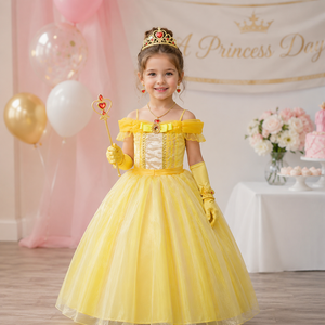 Robe de <span class=keywords><strong>princesse</strong></span> <span class=keywords><strong>Belle</strong></span> pour filles, costume de cosplay pour fête d'Halloween pour enfants - Product Image 2