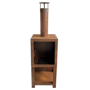 Nueva tendencia Premium Garden Burner Pizza Horno Rust Color Chimeneas al aire libre con almacenamiento de madera - Product Image 3