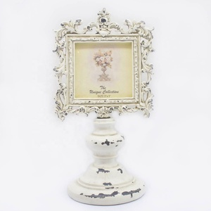 Lixinxing Handmade Eco-Friendly Ornate White/Custom Color <strong>Photo</strong> <strong>Frame</strong> Stand Wall <strong>Mount</strong> for Vertical 3x3 4x4 Inch <strong>Photos</strong> Resin - Product Image 1