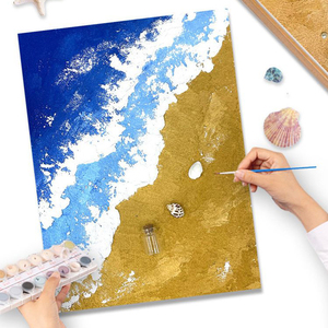 Çocuk el yapımı krem hilal Bay DIY doku boyama yağlıboya kuvars kum malzeme paketi ile - Product Image 4
