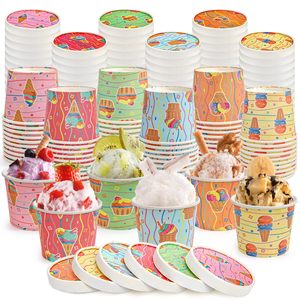 Vasos de Papel para Helado con Logotipo Personalizado, Resistentes al Agua, al por Mayor, con Tapas de Papel para Guardar Helados, Sundaes y Gelato - Product Image 1
