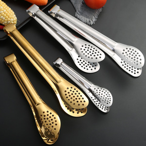 Pinces alimentaires en acier inoxydable épaissies anti-brûlure pour camping en extérieur, barbecue, pinces à steak domestiques, pinces de pique-nique et barbecue - Product Image 4