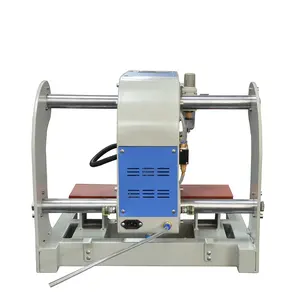 Máquina de prensado en caliente, máquina de prensado en caliente semiautomática de sublimación neumática con doble estación de trabajo para logotipo pequeño, 20x20 cm