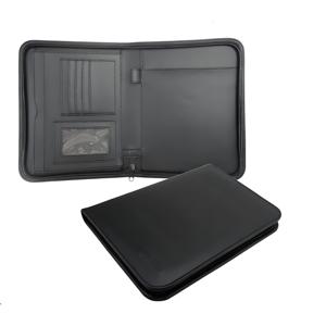 Modernqiu Chất lượng cao dây kéo padfolio PU da danh mục đầu tư tùy chỉnh logo A5 Kích thước thư mục tập tin - Product Image 6