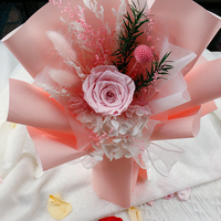 Handgemaakte geconserveerde rozenboeket, eeuwigdurende natuurlijke echte bloemen voor Valentijnsdag cadeau