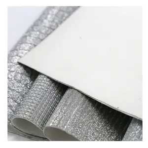 High Quality Eco Friendly Biodegradable TPU film PU synthetic Faux Glitter Leather for making shoes