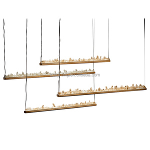 Nghệ thuật đá thạch anh trang trí chiếu sáng tự nhiên pha lê đá đèn chùm đá pha lê Đèn chùm cho khách sạn phòng khách - Product Image 4