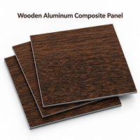 Panneau composite bois-aluminium revêtu de PVDF, grain de bois de pin, 4 mm, pour la décoration de façade d'entrée