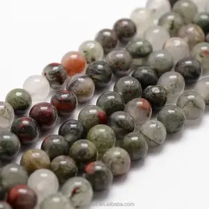 PandaHall 8mm Heliotrope Stone Beads Natural African Bloodstone Bead