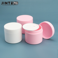 Pot en plastique PP rose vide pour emballage cosmétique, crème pour le visage, 10 ml, 20 ml, 30 ml, 50 ml, 100 ml, 150 ml, 200 ml, 250 ml