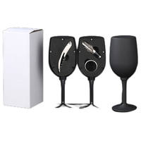 WELLFLYER WK-068 3pcs Accessoires de Vin en Acier Inoxydable Logo Personnalisable Tire-Bouchon Ouvre-Bouteille Verseur Kit Vente en Gros Cadeau de Vin