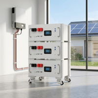 Batterie de serveur empilable LiFePO4 15,36 kWh 51,2 V 300 Ah, système de stockage d'énergie domestique au lithium-ion pour système solaire hybride ESS