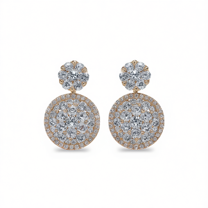 Orecchini di Lusso con Diamanti in Oro 18K, Taglio Brillante Rotondo, Diamanti Naturali Certificati GIA, Gioielli da Matrimonio, Stile Classico da Donna - Product Image 1