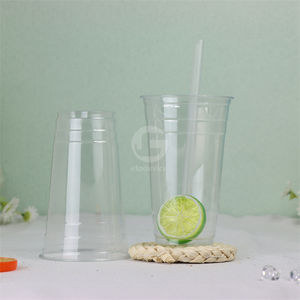 Gobelets en PET à paroi simple de 24 oz avec couvercles et pailles, conception de logo personnalisée, vente en gros - Product Image 4