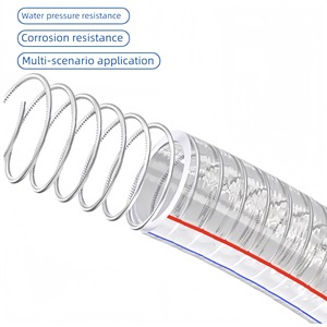 PVC Spiral Suction Pipe 200mm Transparent Water Pump Hose For Oil Plastic Particles - Product Image 2