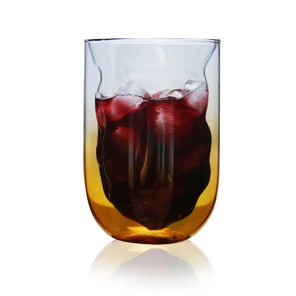 Vasos de cristal de doble pared para beber té, cerveza, whisky, estilo cielo estrellado, 150-250ML, único, nuevo diseño