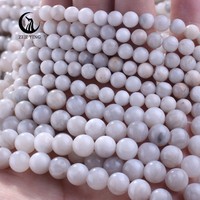 Perles d'agate blanche Crazy Agate Zhe Ying 6 mm, 8 mm, 10 mm, pierre naturelle, pour la création de bracelets