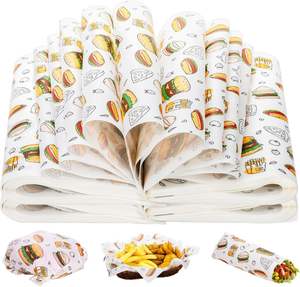 Wholesale PE/Wax/Silicone Coated Food Grade Deli Custom Design and Size Grease Proof Sandwich <b>Paper</b> Hamburger <b>Wrapping</b> <b>Paper</b> - Product Image 1